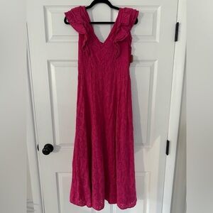 Sugar Lips Beautiful Fushia Eyelet Maxi